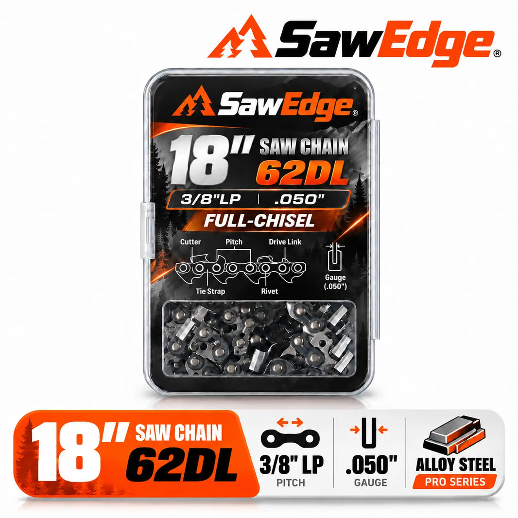 SawEdge PRO 18 inch 3/8 LP .050 62DL alloy steel chainsaw chain