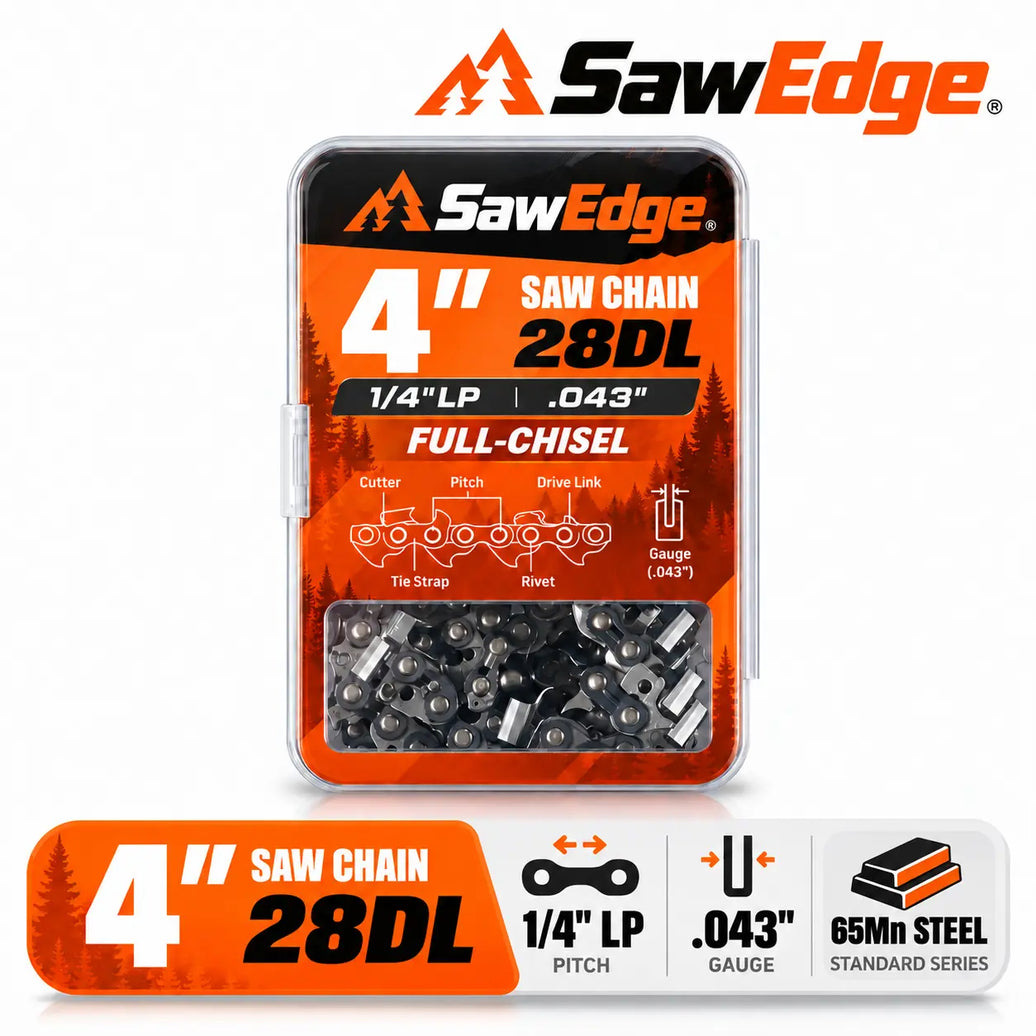 SawEdge Standard 4 inch 1/4 LP .043 28DL chainsaw chain