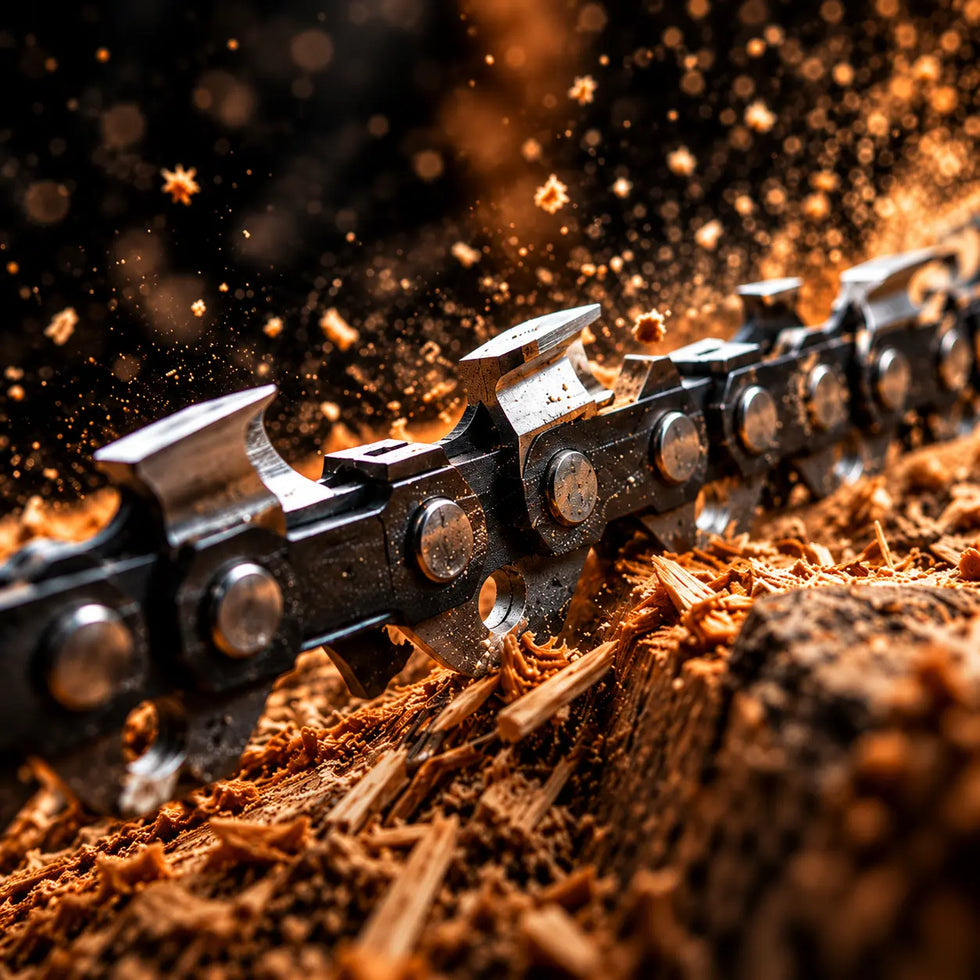 SawEdge full-chisel chainsaw chain close-up