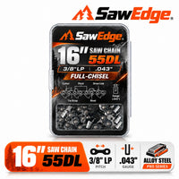 SawEdge PRO 16 inch 3/8 LP .043 55DL alloy steel chainsaw chain