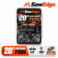 SawEdge PRO 20 inch 3/8 .058 72DL alloy steel chainsaw chain