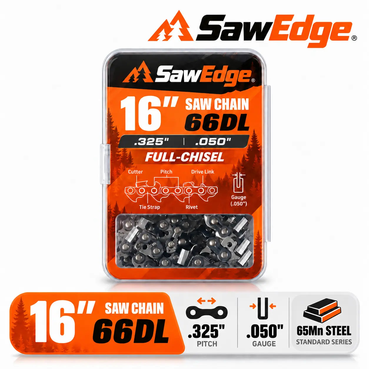 SawEdge Standard 16 inch .325 .050 66DL chainsaw chain
