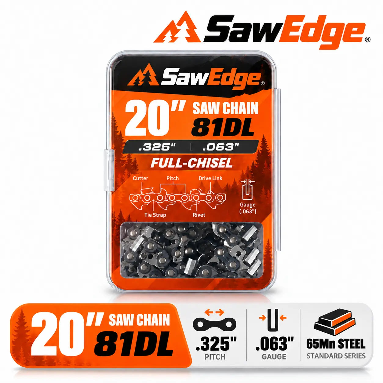 SawEdge Standard 20 inch .325 .063 81DL chainsaw chain