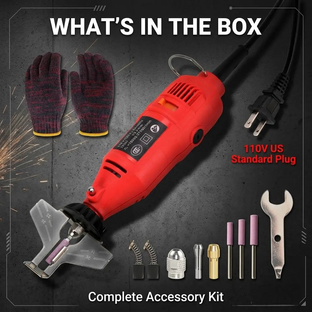Electric chainsaw sharpener complete accessory kit with US plug