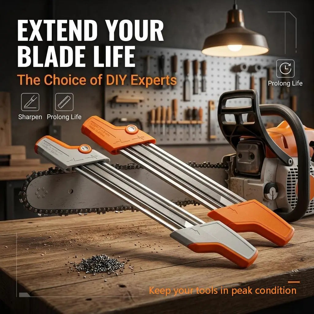Portable 2-in-1 chainsaw sharpener for restoring chain sharpness