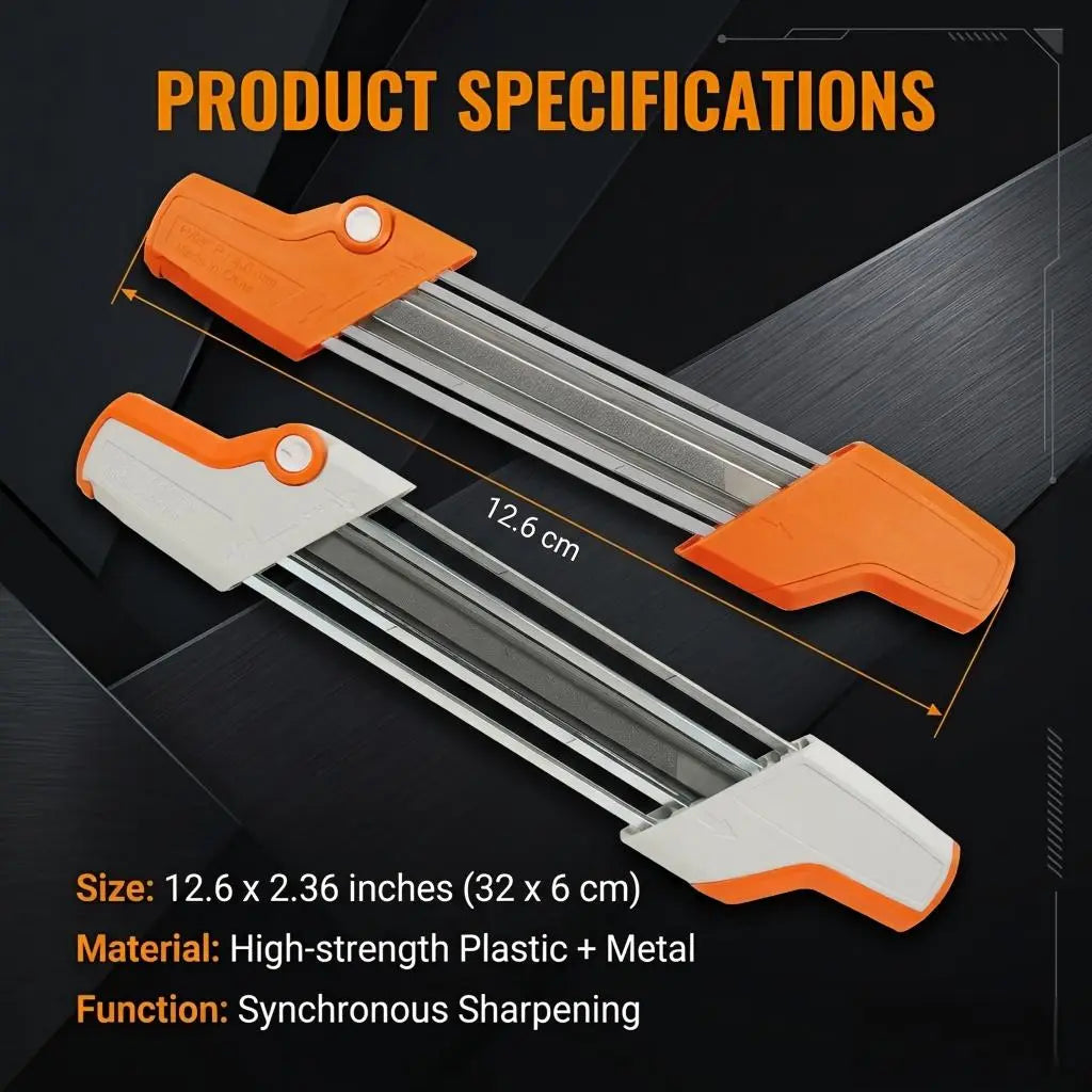 2-in-1 chainsaw sharpener dimensions and material specifications