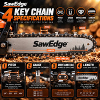 SawEdge chainsaw chain specifications guide