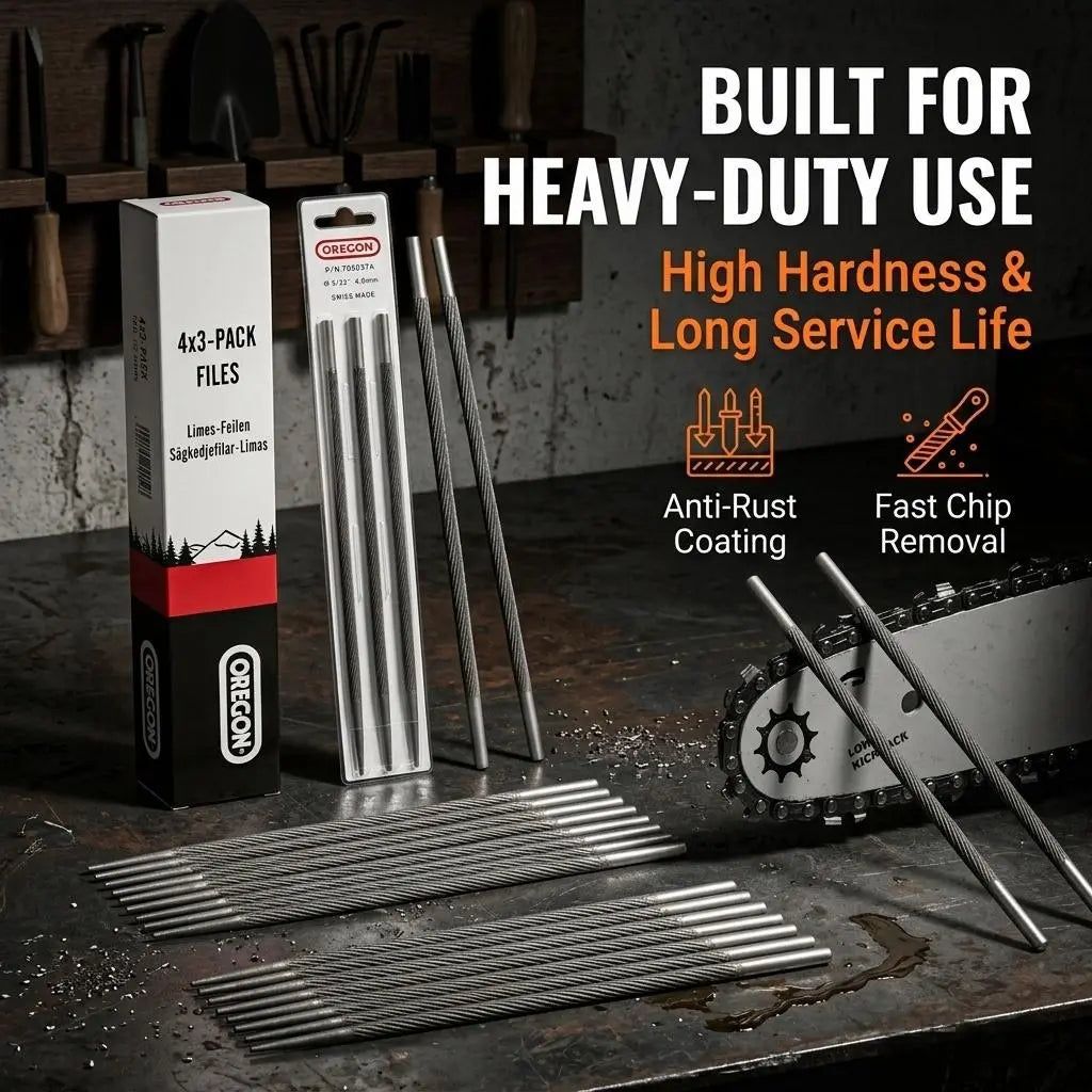 Heavy-duty chainsaw round files for chain maintenance