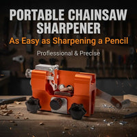 Portable chainsaw sharpener hand crank operation