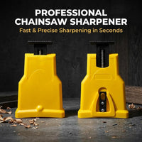 SawEdge portable chainsaw sharpener with adjustable whetstone guide