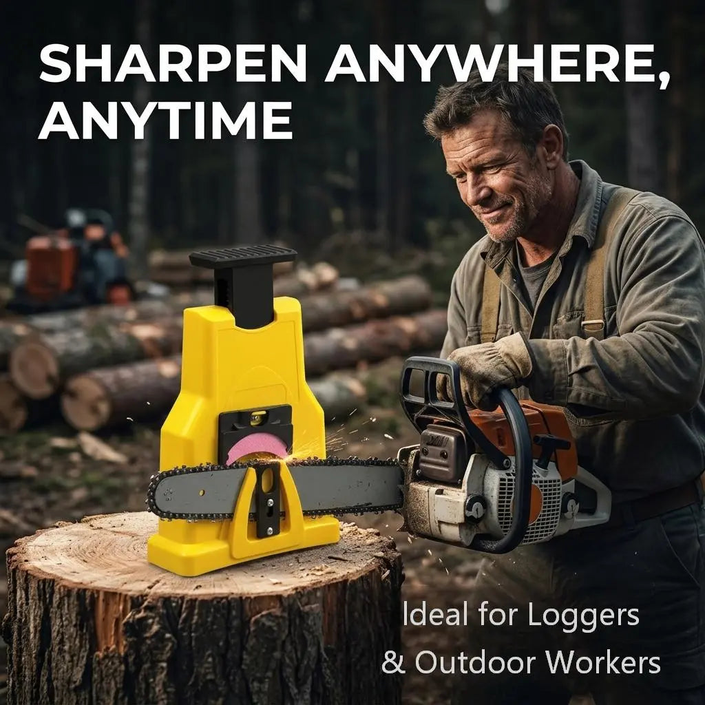 Portable chainsaw sharpener for field chain maintenance
