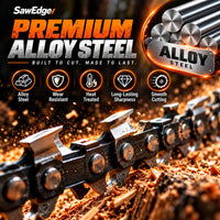 SawEdge PRO alloy steel chainsaw chain features
